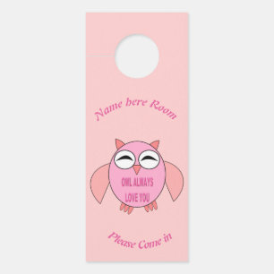 Cute Love Message Owl Personalized Deurhanger