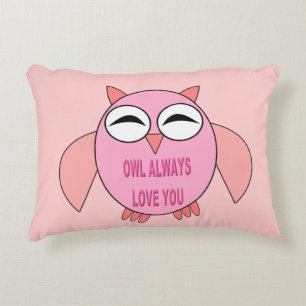Cute Love Message Owl Pillow Accent Kussen