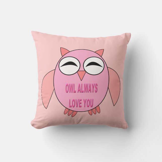 Cute Love Message Owl Pillow Kussen (Voorkant)