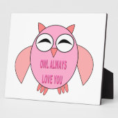 Cute Love Message Owl Plaque Fotoplaat (Zijkant)