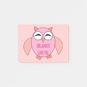 Cute Love Message Owl Post it Notes Pad