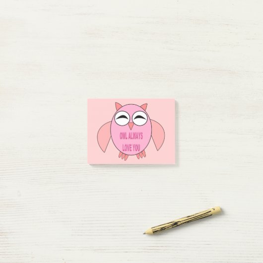 Cute Love Message Owl Post it Notes Pad (Op bureau)
