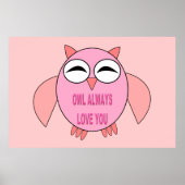Cute Love Message Owl Poster (Voorkant)