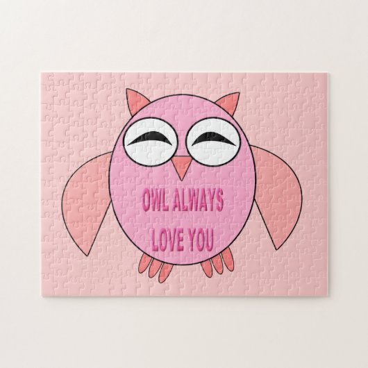 Cute Love Message Owl Puzzle Legpuzzel (Horizontaal)
