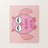 Cute Love Message Owl Puzzle Legpuzzel (Verticaal)