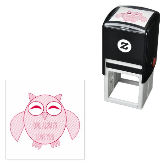 Cute Love Message Owl Self Inking Stamp Zelfinktende Stempel (In situ)