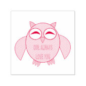 Cute Love Message Owl Self Inking Stamp Zelfinktende Stempel (Design)