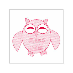 Cute Love Message Owl Self Inking Stamp Zelfinktende Stempel