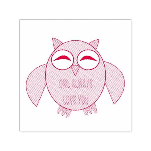 Cute Love Message Owl Self Inking Stamp Zelfinktende Stempel (Design)