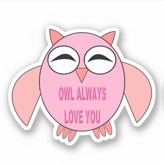 Cute Love Message Owl Shaped Sticker (Voorkant)