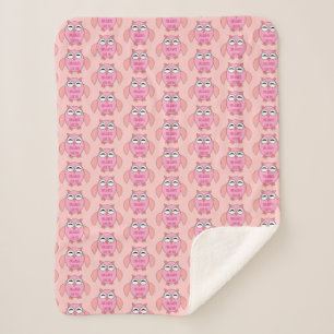 Cute Love Message Owl Sherpa Blanket Deken