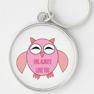 Cute Love Message Owl Sleutelhanger