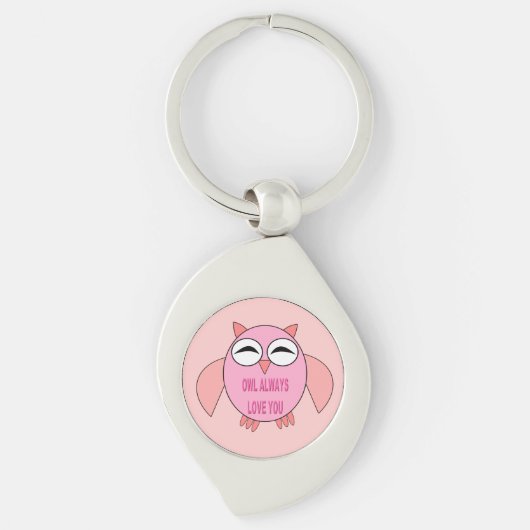 Cute Love Message Owl Sleutelhanger (Voorkant)