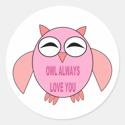 Cute Love Message Owl Stickers (Voorkant)