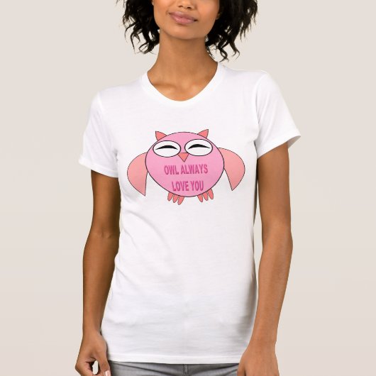 Cute Love Message Owl T Shirt (Voorkant)