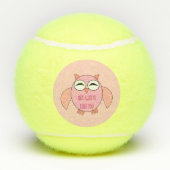 Cute Love Message Owl Tennisballen (Achterkant)