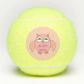 Cute Love Message Owl Tennisballen (Voorkant)