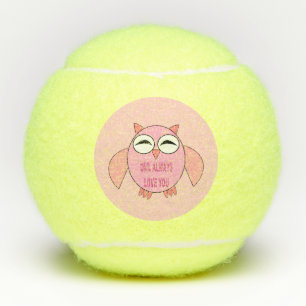 Cute Love Message Owl Tennisballen