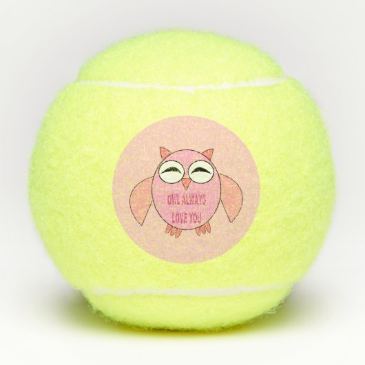 Cute Love Message Owl Tennisballen (Voorkant)