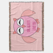 Cute Love Message Owl Throw Blanket Deken (Voorkant Verticaal)