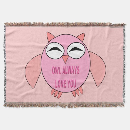 Cute Love Message Owl Throw Blanket Deken (Voorkant)