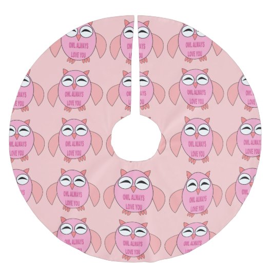 Cute Love Message Owl Tree Skirt Kerstboom Rok (Voorkant)