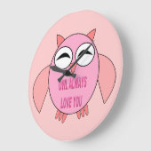 Cute Love Message Owl Wall Clock Grote Klok (Hoek)