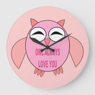 Cute Love Message Owl Wall Clock Grote Klok