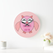 Cute Love Message Owl Wall Clock Grote Klok (Huis)