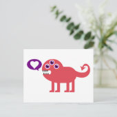 Cute Love Monster Briefkaart (Staand voorkant)