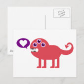 Cute Love Monster Briefkaart (Voorkant / Achterkant)