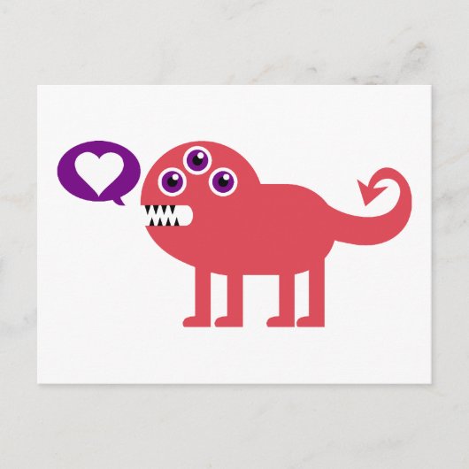 Cute Love Monster Briefkaart (Voorkant)