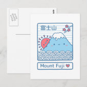 Cute Love Mount Fuji Japan Doodle Briefkaart (Voorkant / Achterkant)