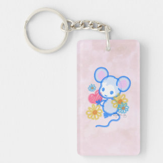 Cute Love Mouse met hart Sleutelhanger