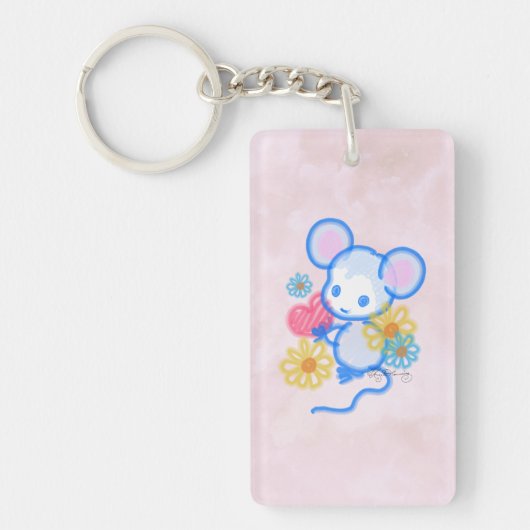 Cute Love Mouse met hart Sleutelhanger (Voorkant)
