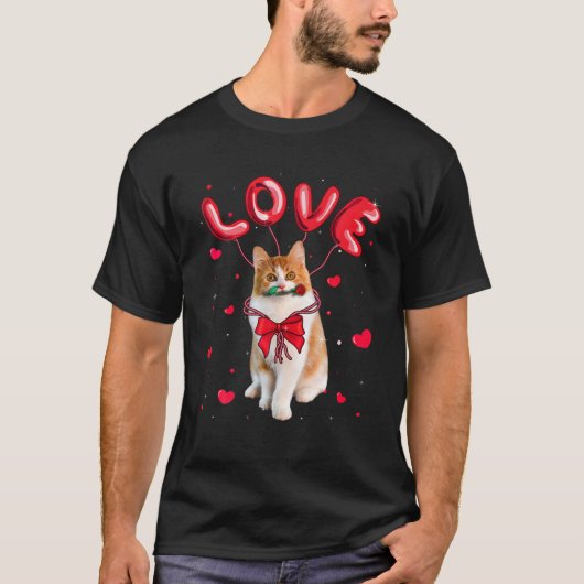 Cute Love Munchkin Cat Valentijn Pet Cat Lover T-shirt (Voorkant)