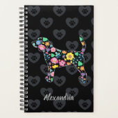 Cute Love My Beagle Floral Design Planner (Voorkant)