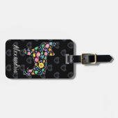 Cute Love My French Bulldog Floral Design Bagagelabel (Voorkant horizontaal)