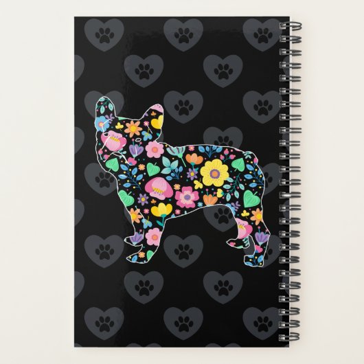 Cute Love My French Bulldog Floral Design Planner (Achterkant)