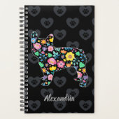 Cute Love My French Bulldog Floral Design Planner (Voorkant)