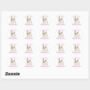 Cute Love My Frenchie French Bulldog Lovers Ronde Sticker