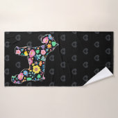 Cute Love My Schnauzer floral design Badhanddoek (Badhanddoek)