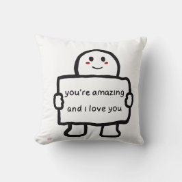 Cute Love Note Character Throw Pillow Kussen