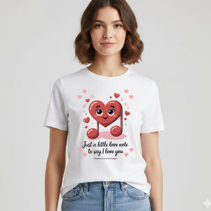 Cute Love Note Muziek Hart Ik Hou Van Jou T-Shirt