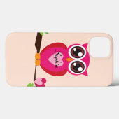 Cute Love Owl met Custom Name Case-Mate iPhone Case (Achterkant (horizontaal))