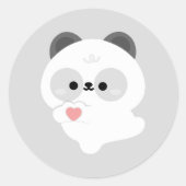 Cute Love Panda Ronde Sticker (Voorkant)