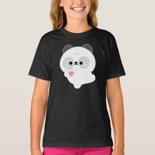 Cute Love Panda T-shirt (Voorkant)