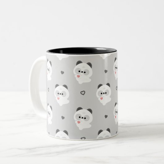 Cute Love Panda Tweekleurige Koffiemok (Voorkant links)