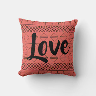 Cute Love Pattern Coral Kussen