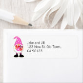 Cute LOVE Pink Heart Valentijn Gnome Etiket (Insitu)